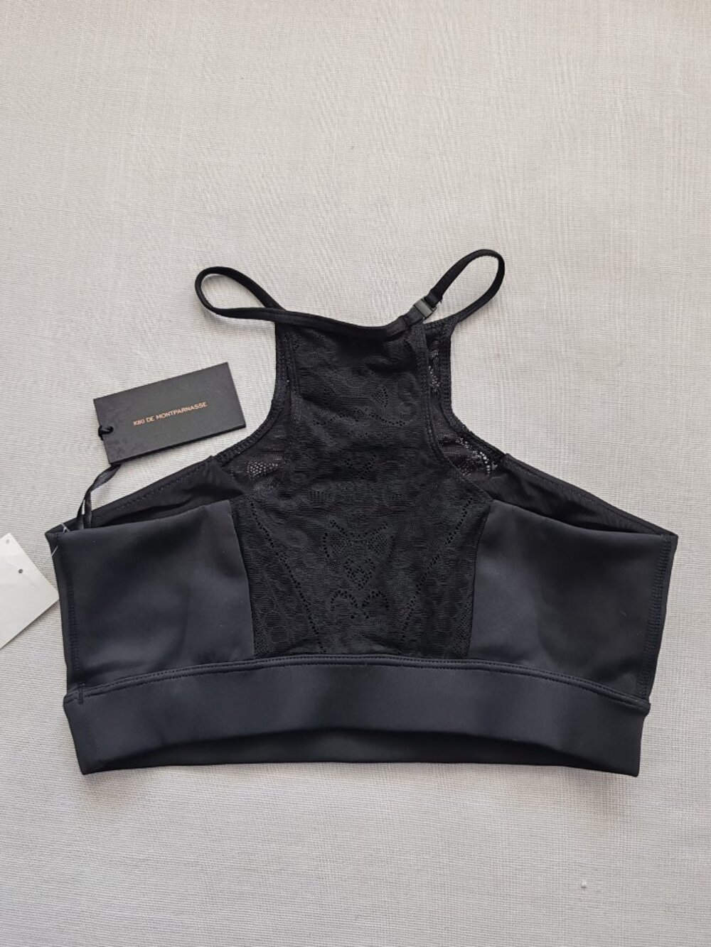 Kiki de Montparnasse Athleisure Black Lace Bra Top R19-BR-011 Small NWT - Picture 3 of 12